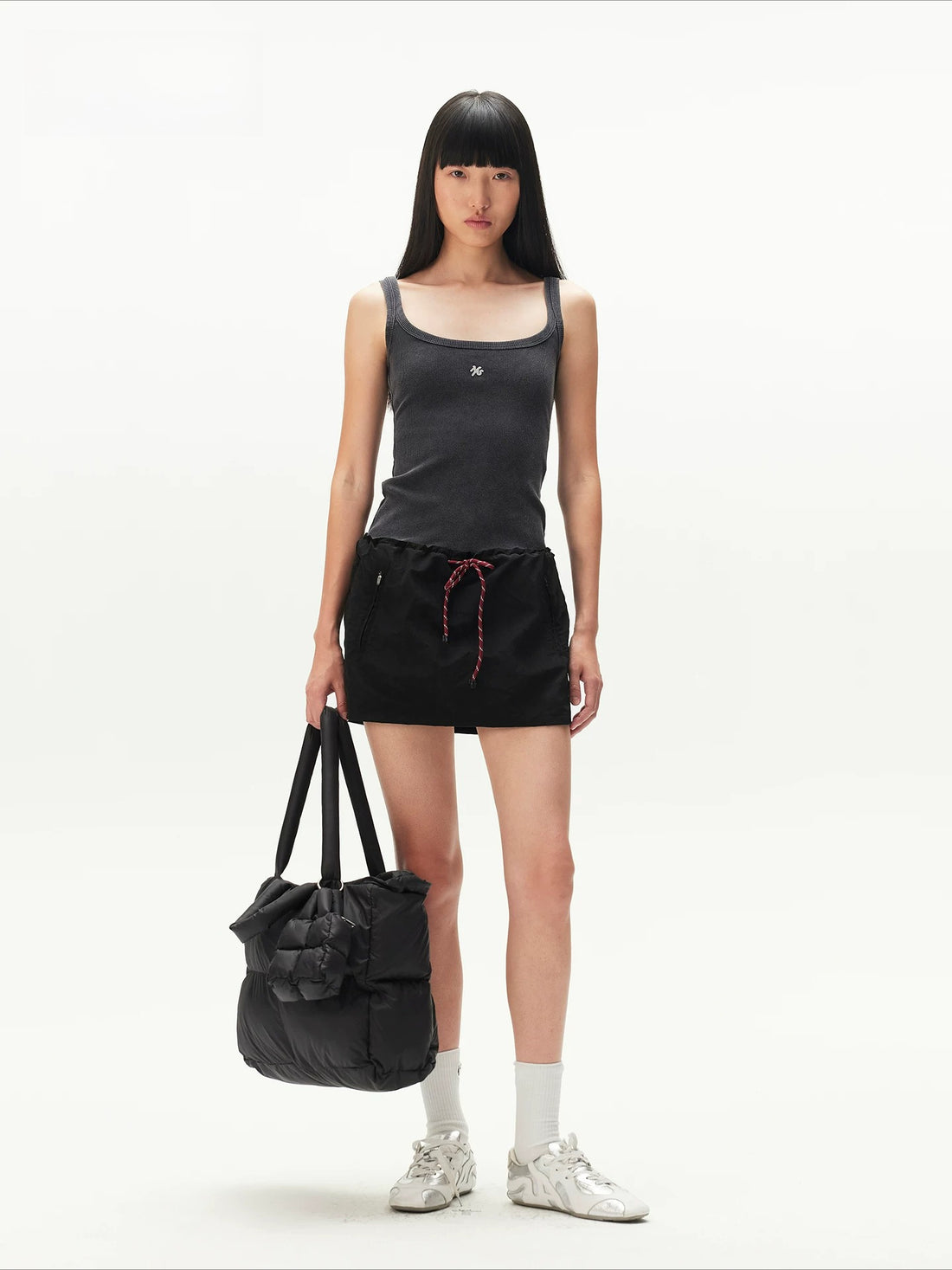 Gray Washed U-Neck Dress