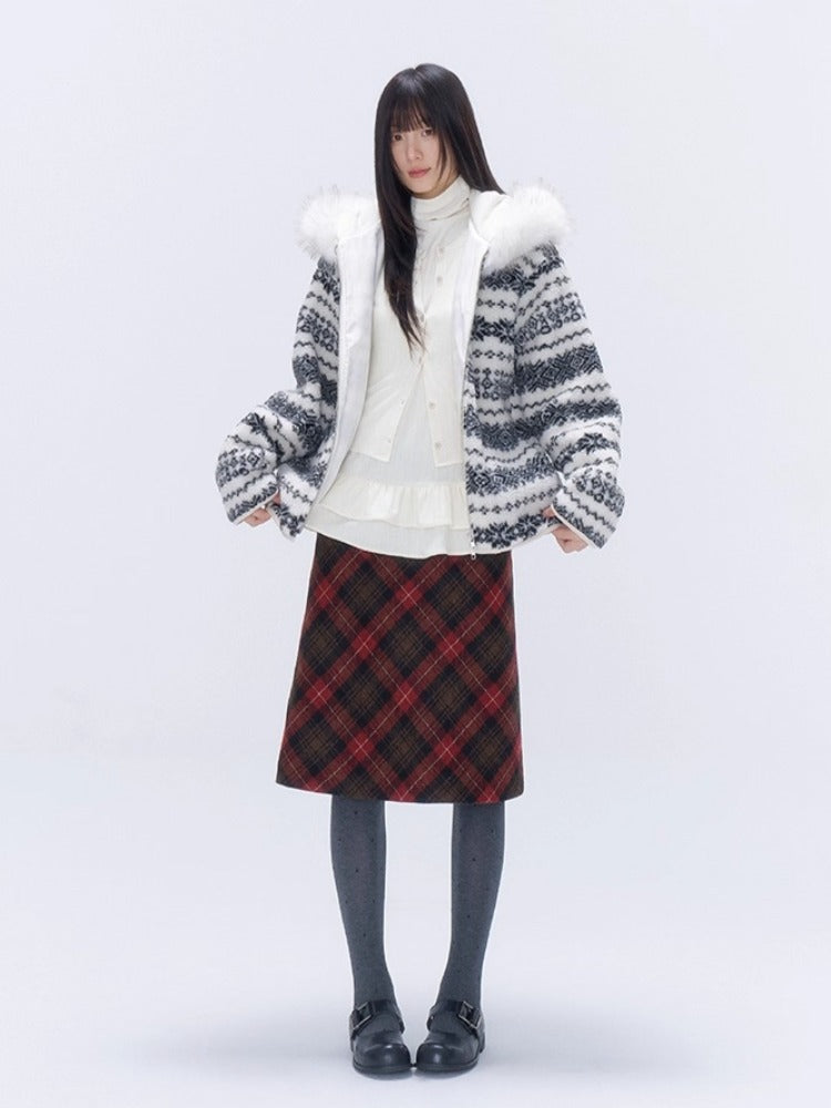 Fair Isle Sherpa Hooded Jacket