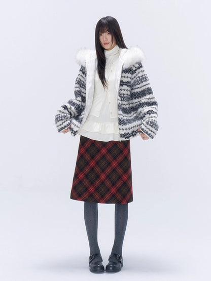 Fair Isle Sherpa Hooded Jacket