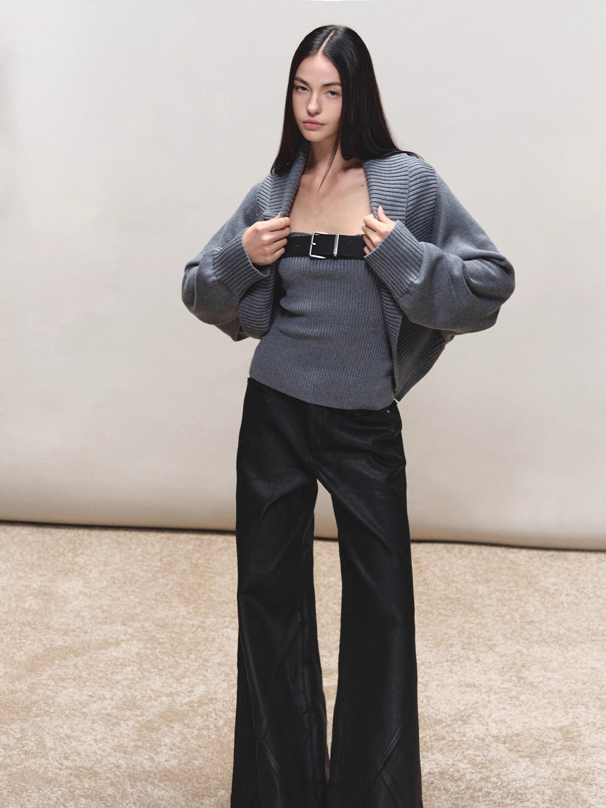 Belted Bandeau &amp; Cardigan Set