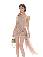 Floral One-Shoulder Mini Dress