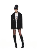 Black Contrast Layered Blazer