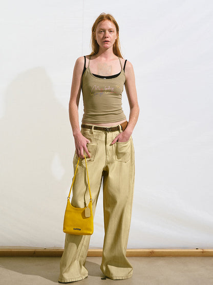 Vintage Washed Loose Casual Wide-Leg Pants