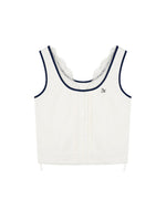 White Lace Trim Tank & Pants Set