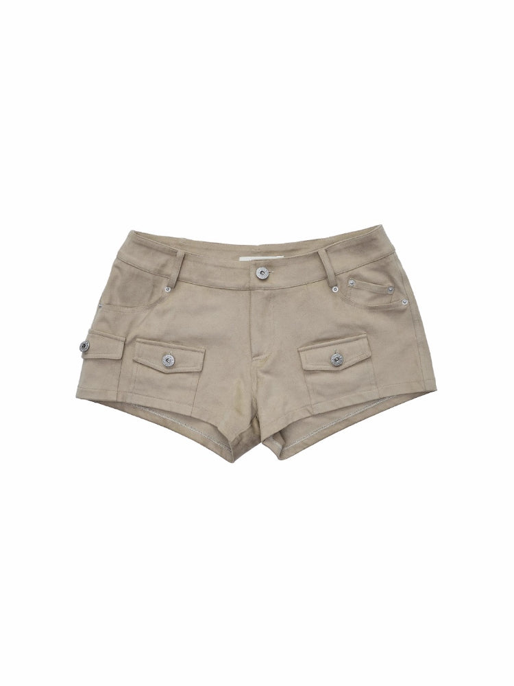 Suede Studded Cargo Shorts