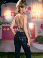Rhinestone Flare Jeans