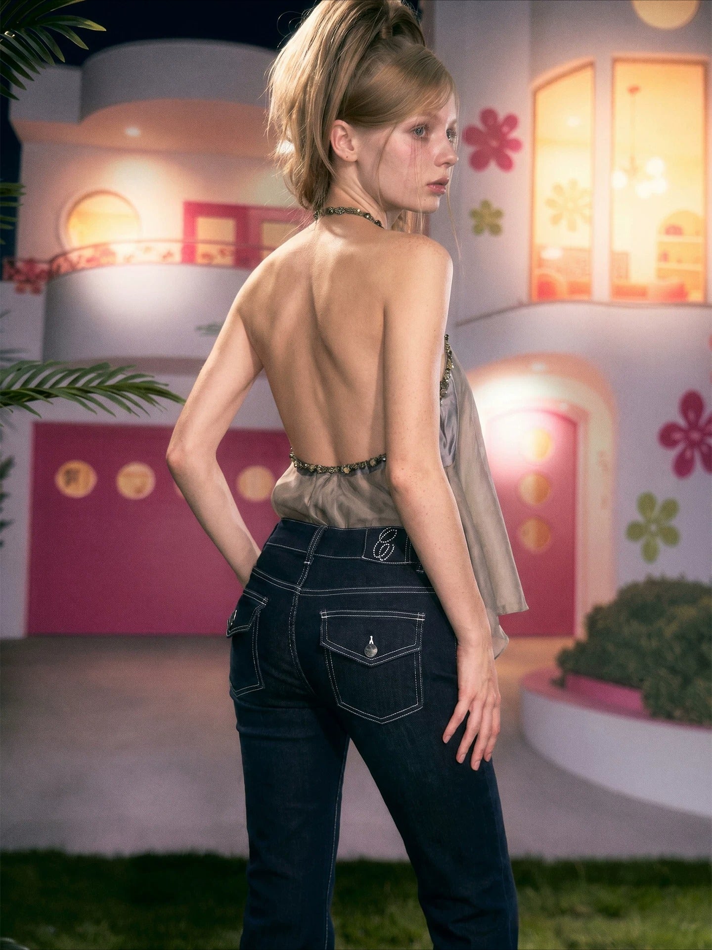 Rhinestone Flare Jeans