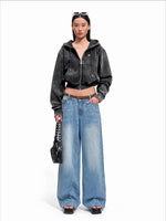 Rhinestone Cropped Hoodie