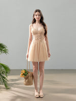 Floral Lace Tulle Slip Dress