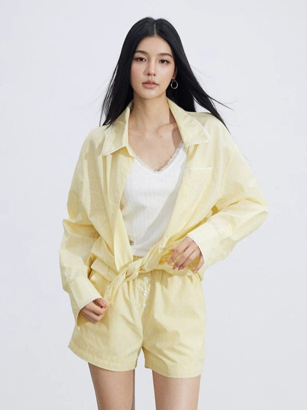 Lace Splice Polo Set