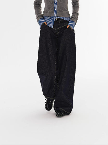 High Waist Raw Denim Jeans