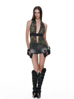 Sheer Organza Halter Top
