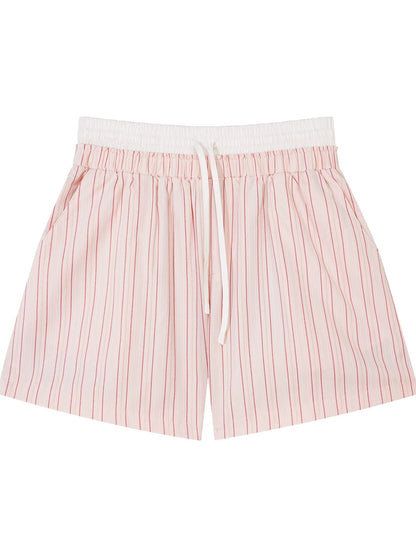 Striped Shirt Shorts Set