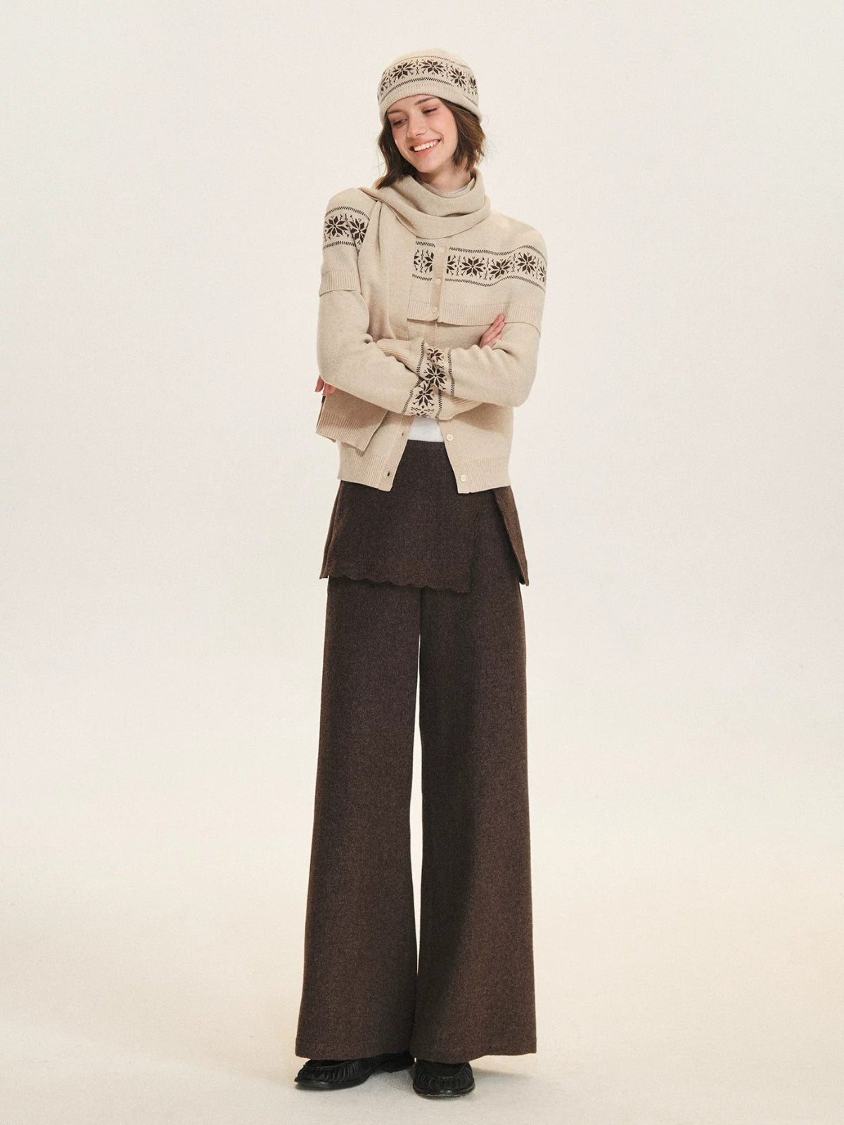 Fair Isle Knit Cape Sweater