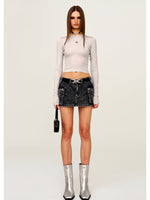 Large Pocket Mid to High Rise Hip Hugging Midi Skirt