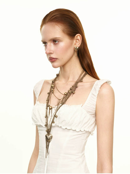 Multi-Layer Heart Tassel Necklace