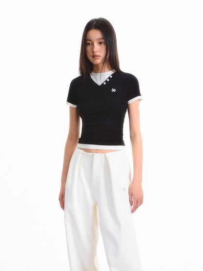 Faux Layered Short Sleeve T-shirt