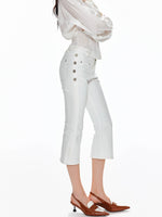 Low Waist Button Flare Pants