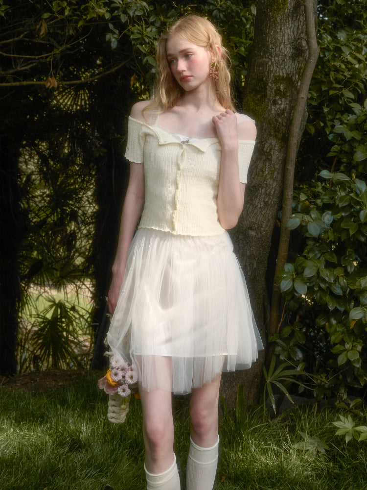 Summer-Colored One-Shoulder Cardigan