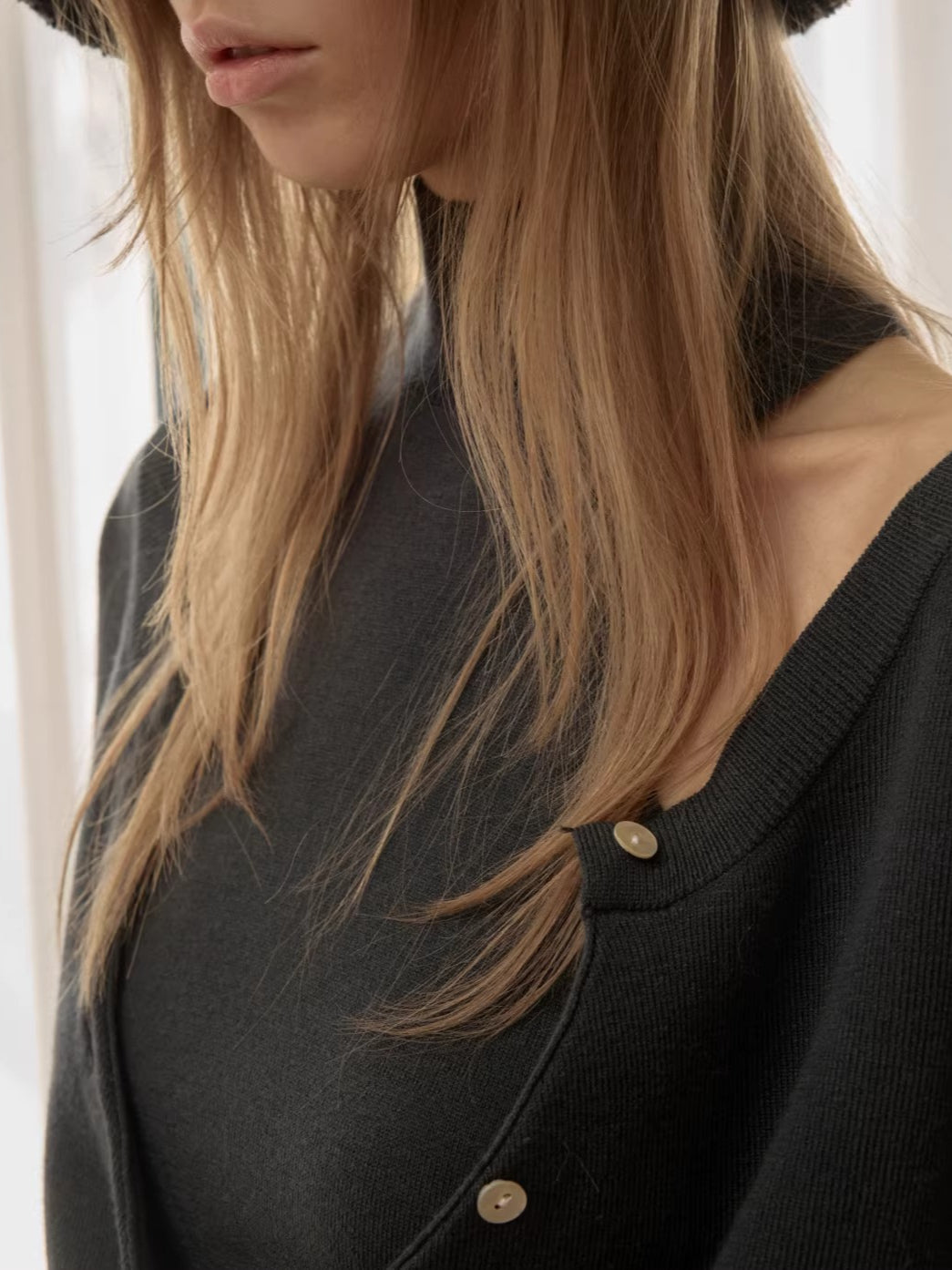 Acetate Cashmere Layered Cardigan