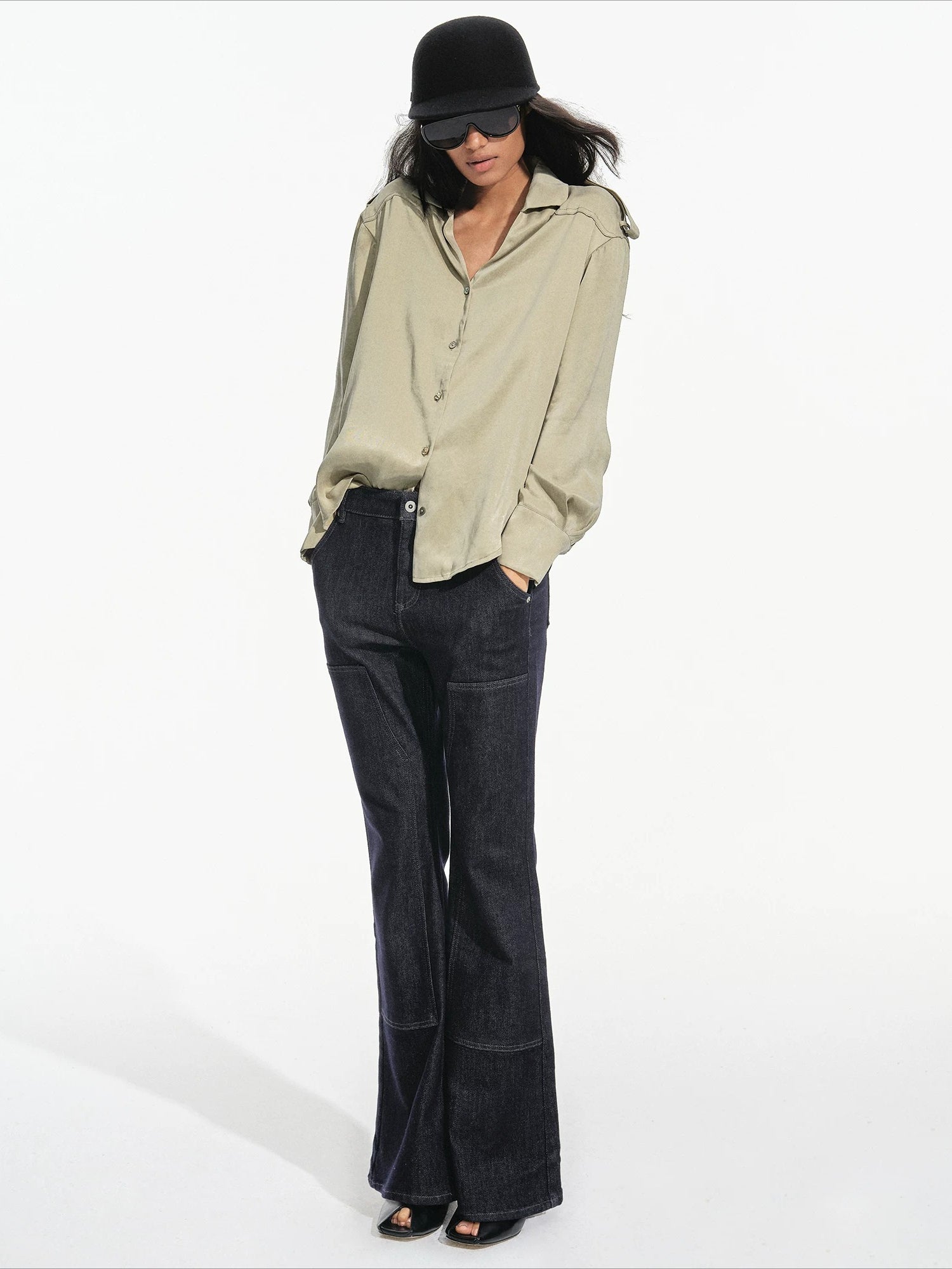 Raw Denim Flare Jeans