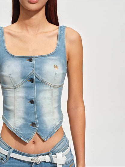 Knight Denim Corset Vest