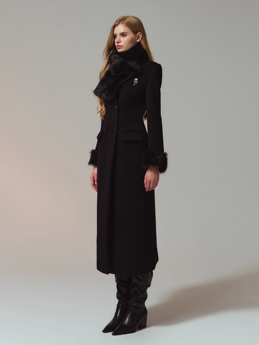 Merino Hourglass Double-Faced Wool Long Coat