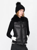 Vintage Fur Collar Down Vest Jacket