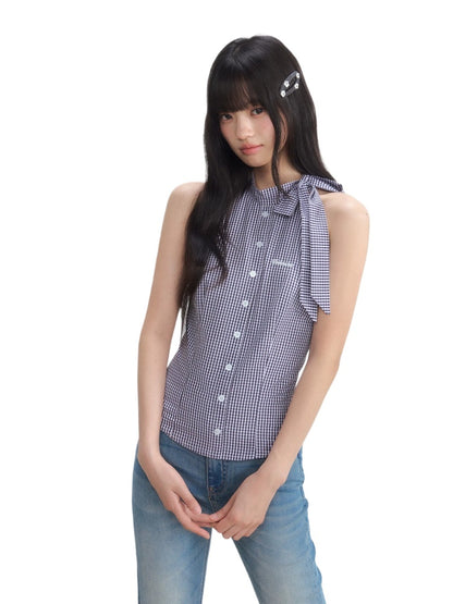 Vintage Plaid Halter Top