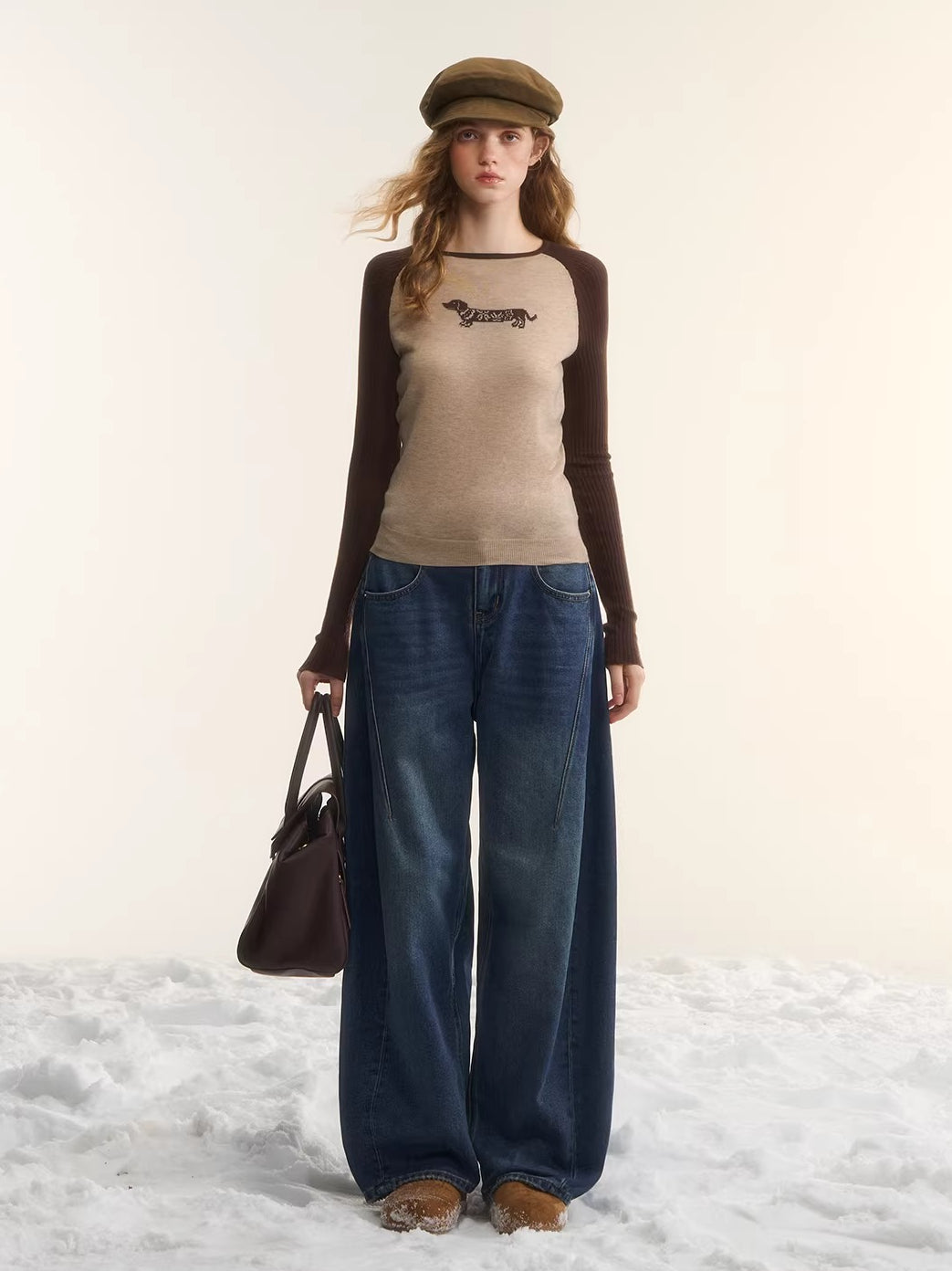Vintage Washed Seam Denim Pants