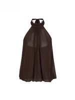 Pleated Halter Chiffon Top