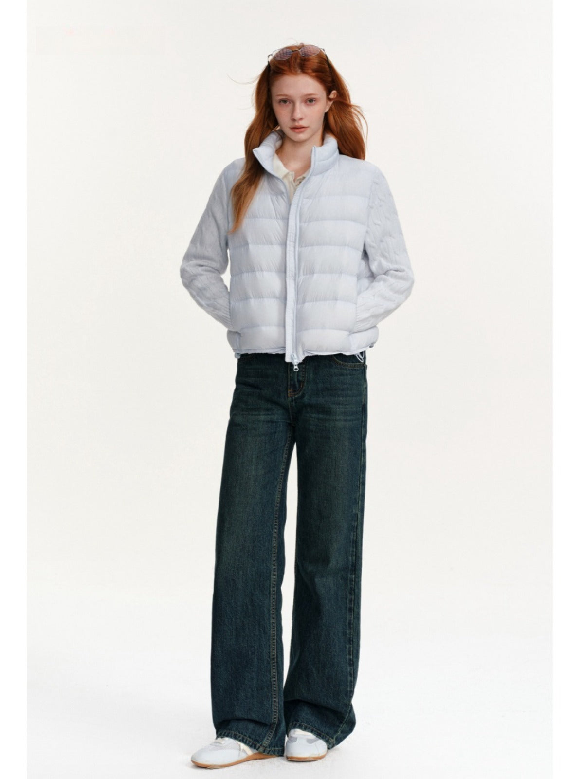Cable Knit Panel Down Jacket