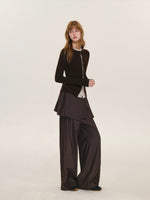 Detachable Overlay Wide Leg Pants