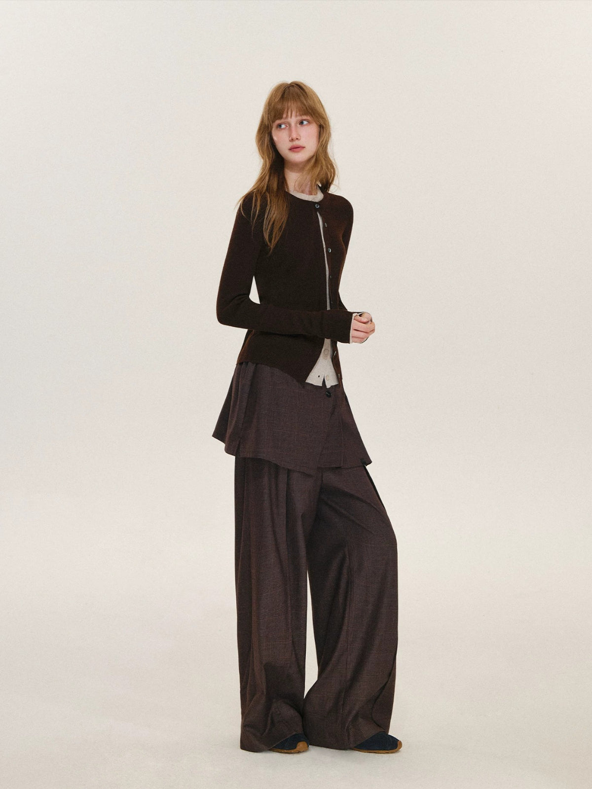 Detachable Overlay Wide Leg Pants