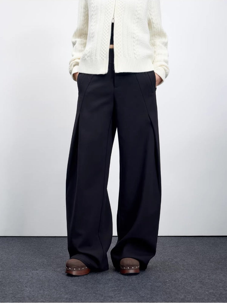Wool Blend Curve Trousers