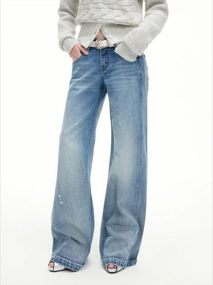 Light Blue Wash Distressed Jeans