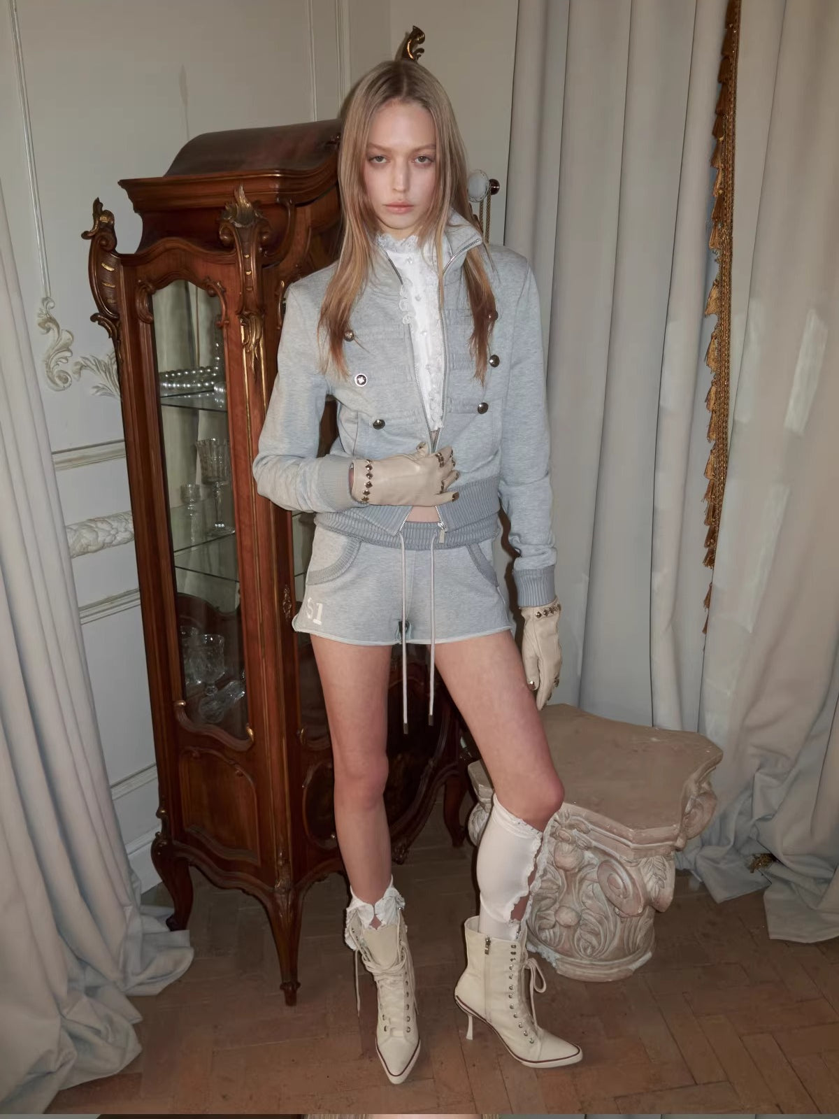 Stand Collar Button Jacket