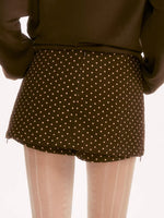 Brown Vintage Polka Dot Mini Skirt