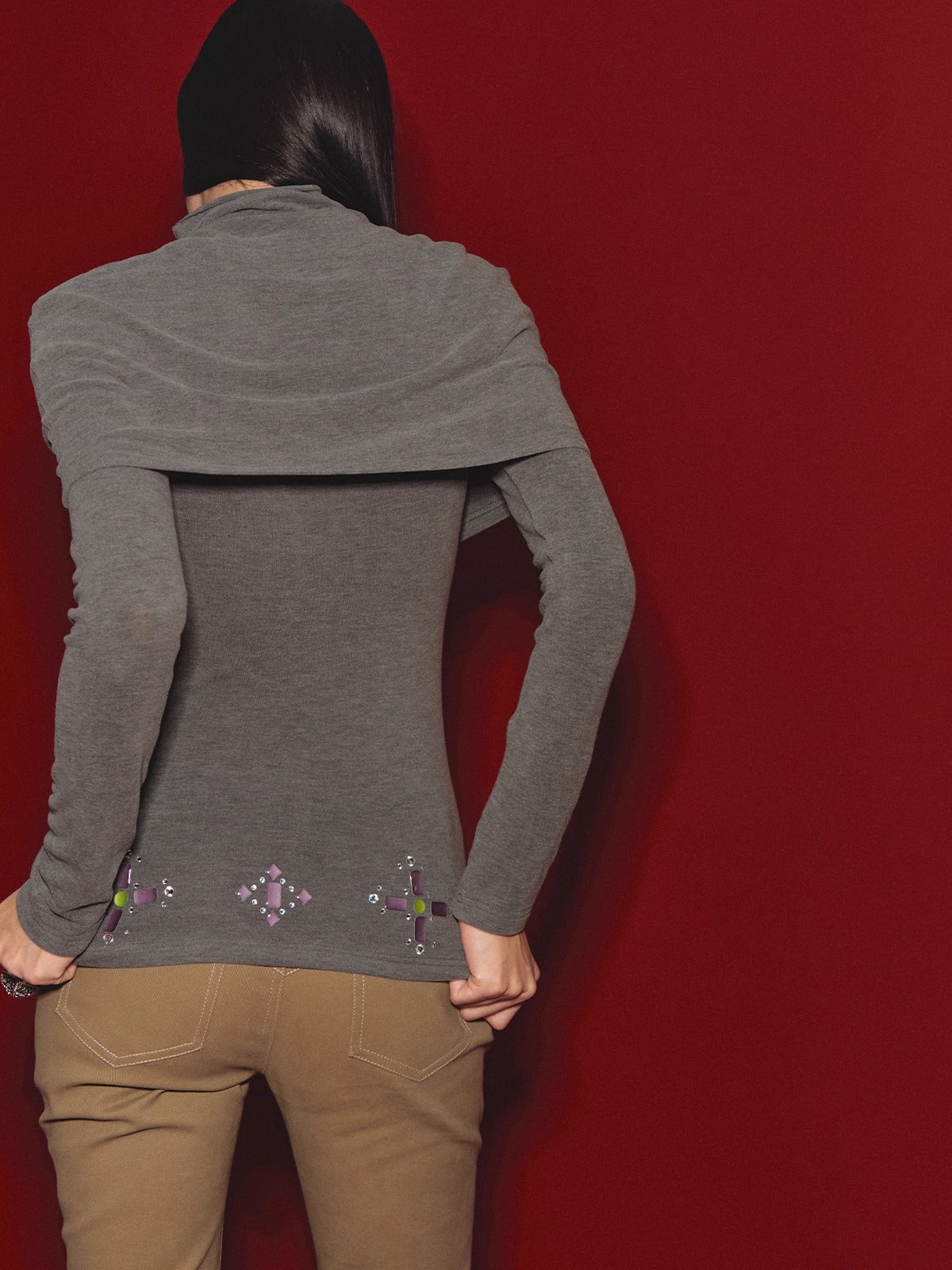 Gem-Detail Two-Piece Knit Set