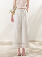 Lace Trim Cropped Pants