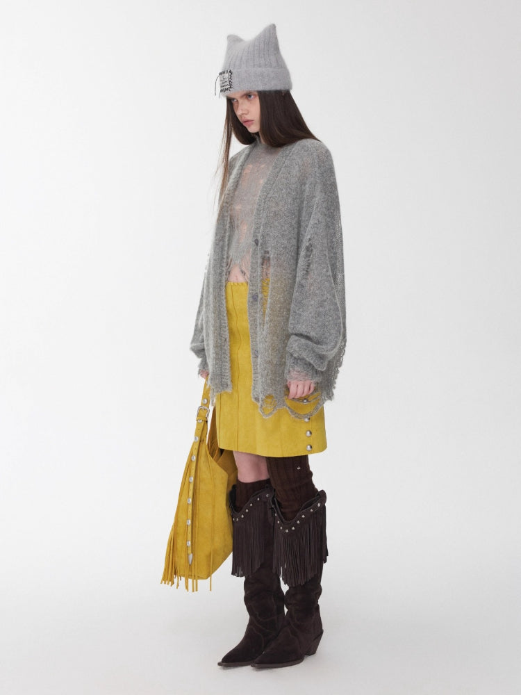 Mohair Star Cutout Cardigan