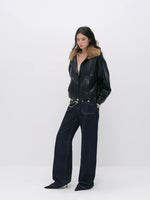 Vintage Leopard Collar PU Jacket