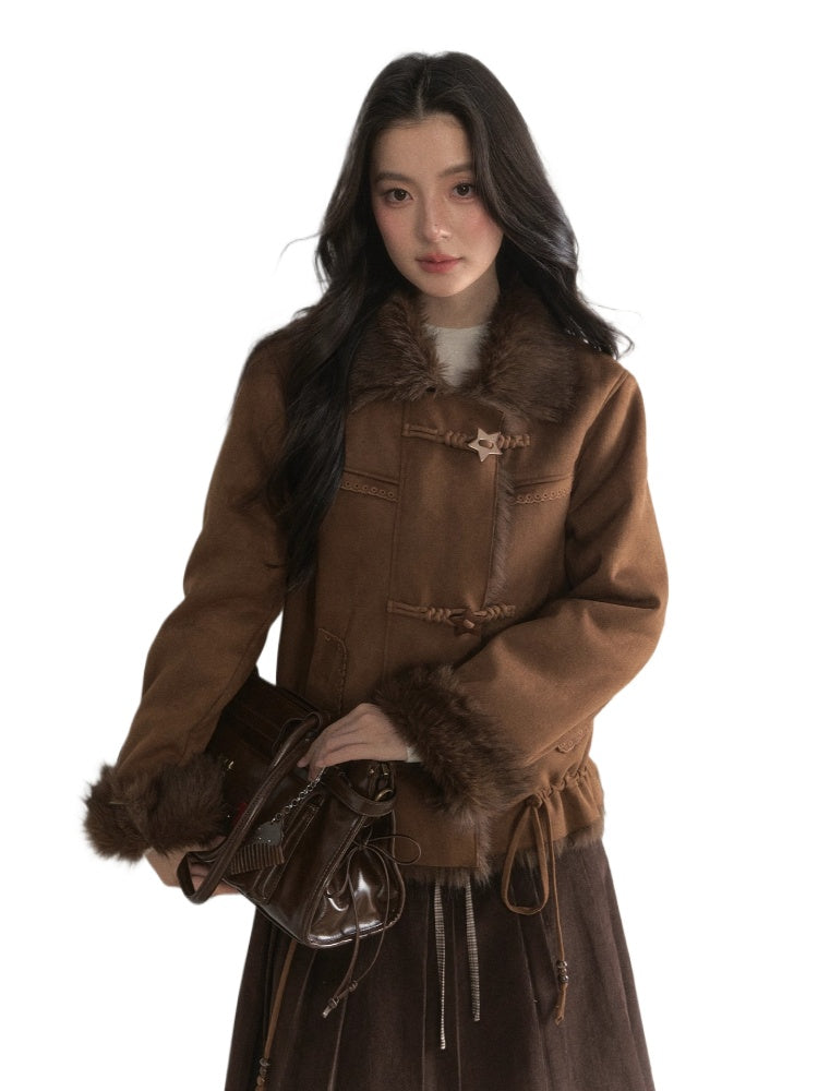 Oak Study Faux-Shearling Suede Jacket