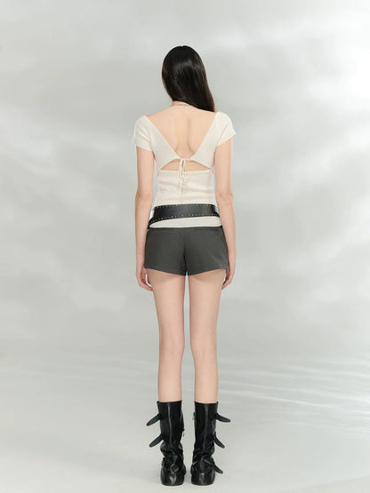 Back Tie Knit Top