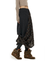 Irregular Plaid A-Line Midi Skirt
