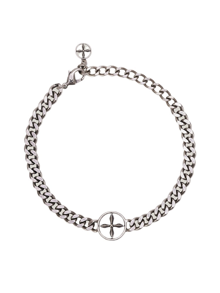 Compass Original Badge Metal Necklace Antique Silver