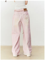 Pink Washed Distressed Jeans