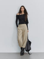 Asymmetric Shoulder Draped Top