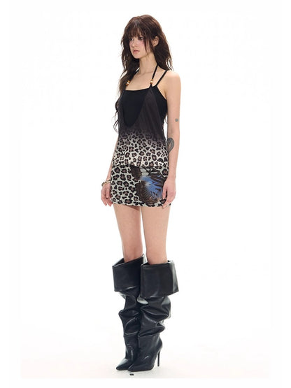 Beaded Leopard Butterfly Dress Set