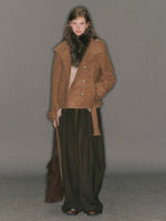 Fur-Collar Belted Wool Bouclé Coat